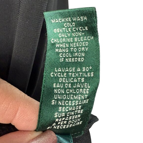 Lauren Ralph Lauren Black Faux Wrap V-Neck Dress Size 12 Stretch Classic - Picture 7 of 7